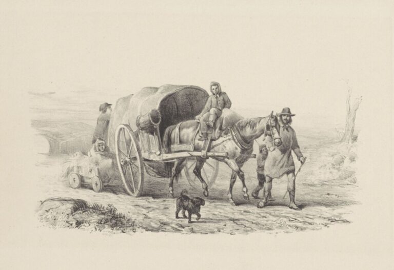 1. Huifkar met familie onderweg- Karel Frederik Bombled- 1832 - 1902 - Rijksstudio Rijksmuseum