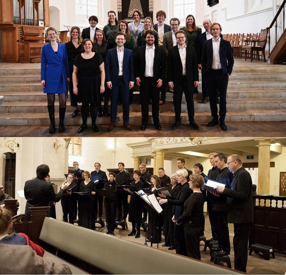 Dubbelkorig concert door Vocale Ensembles Cordier en La Colombe in Gudulakerk