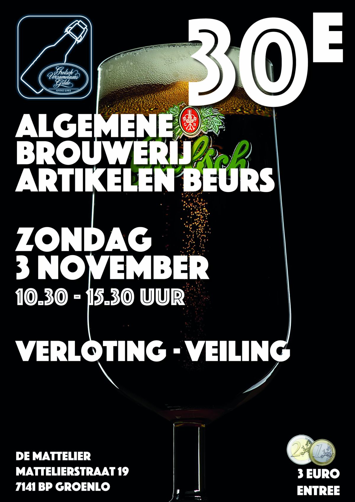 30e Algemene Brouwerijartikelenbeurs van het Grolsch Verzamelaars Gilde in Groenlo