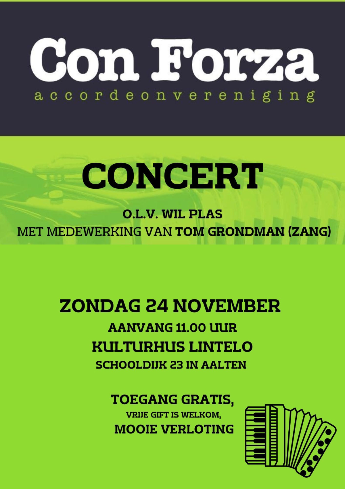 Concert Con Forza met zanger Tom Grondman
