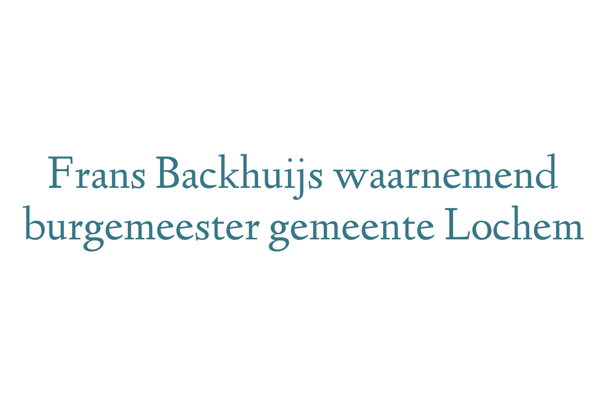 Frans Backhuijs waarnemend burgemeester gemeente Lochem