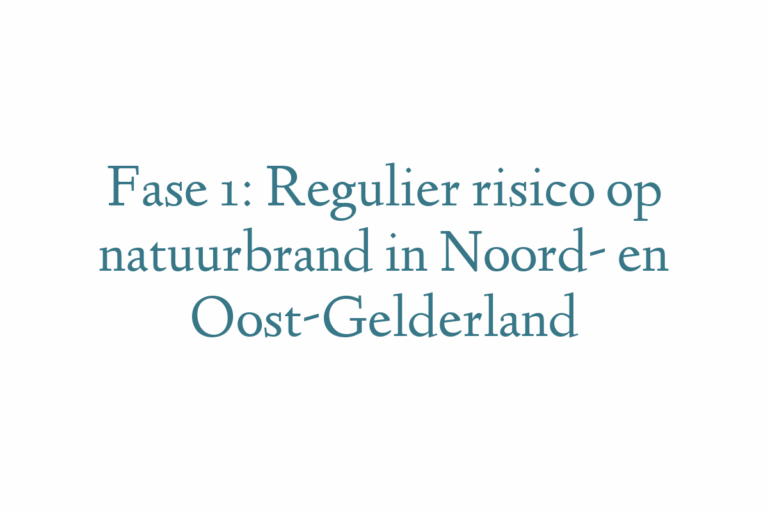 Fase 1: Regulier risico op natuurbrand in Noord- en Oost-Gelderland