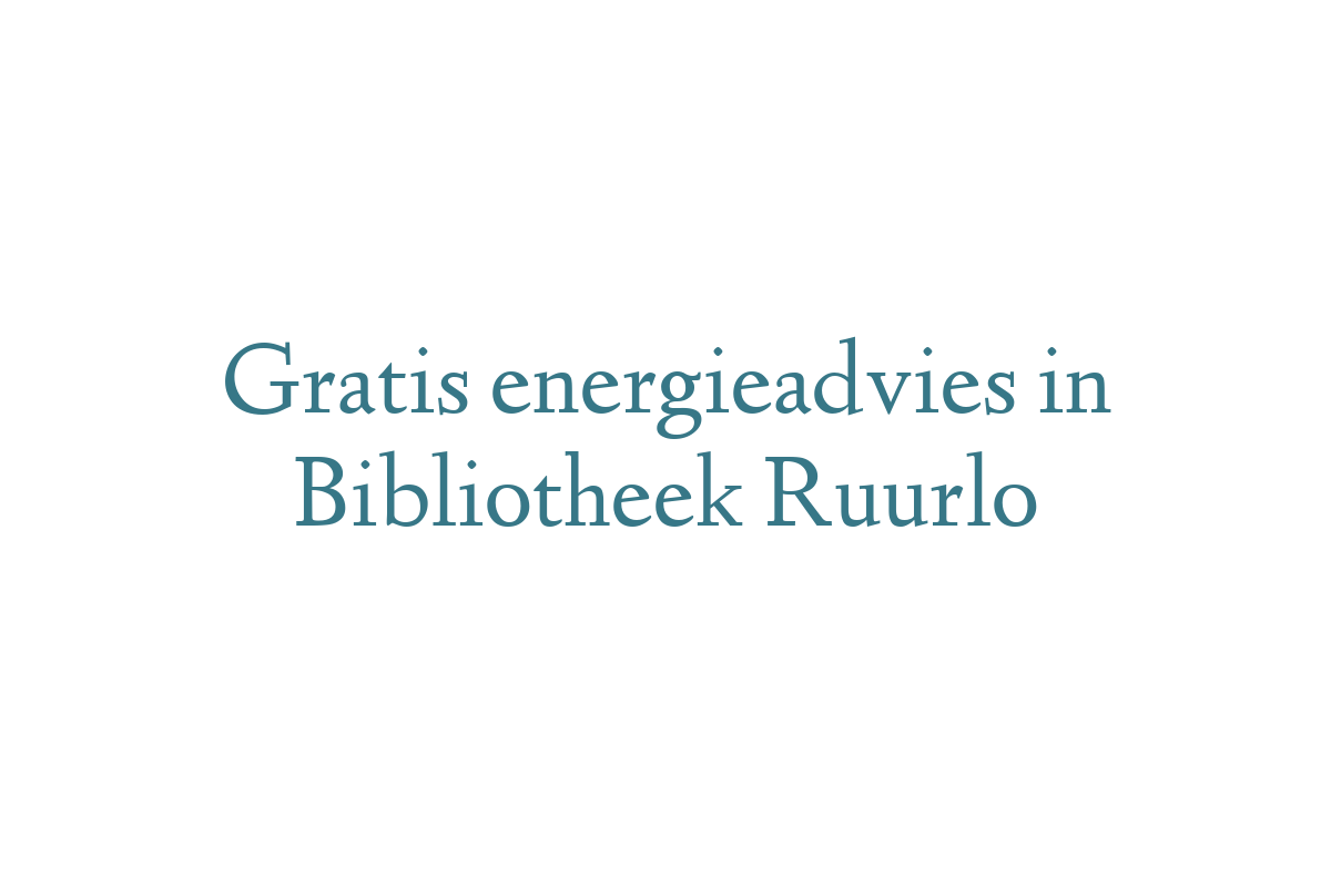 Gratis energieadvies in Bibliotheek Ruurlo