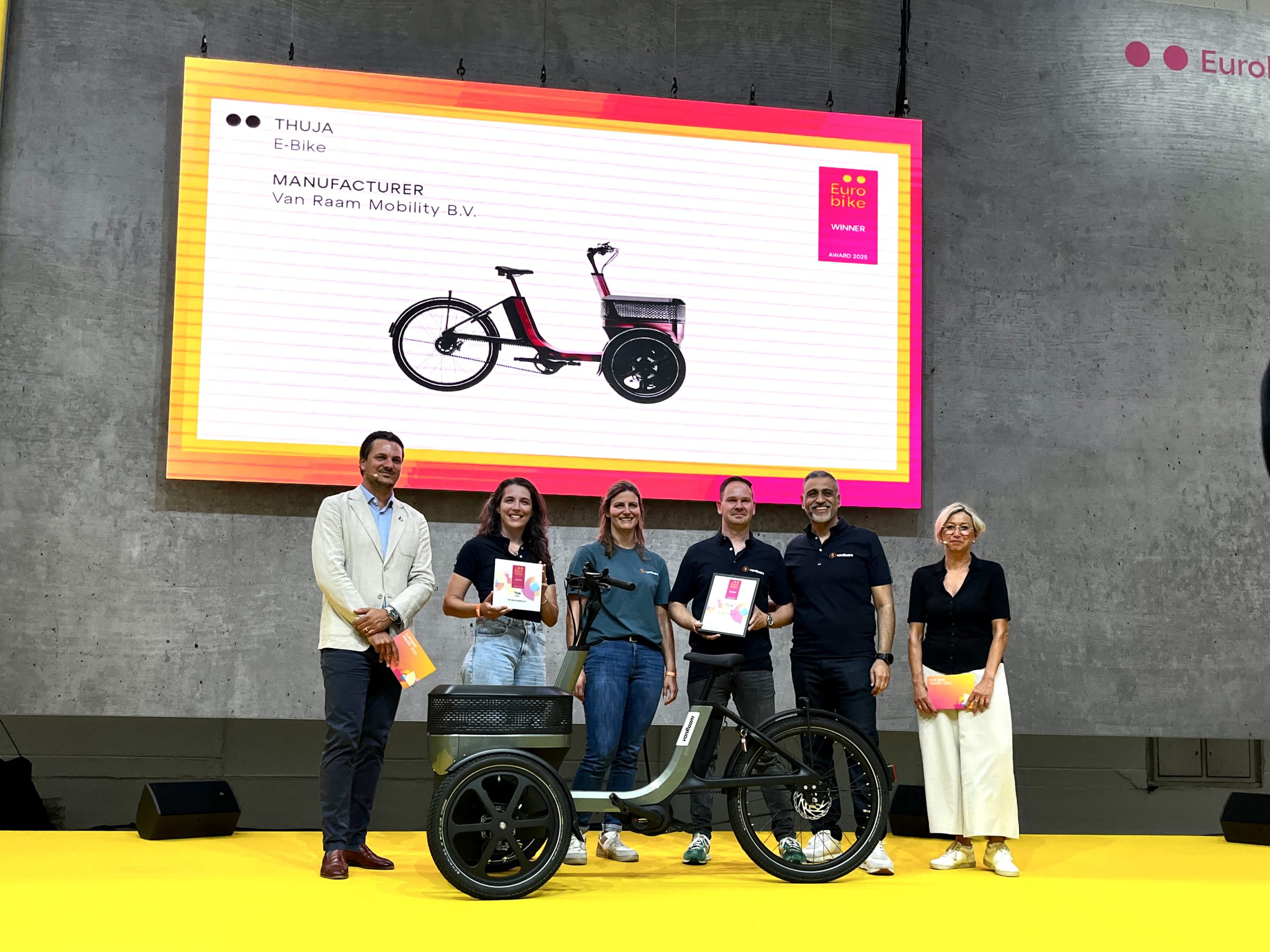 vanRaam uit Varsseveld wint EuroBike Award 2025 met innovatieve driewieler ‘Thuja’