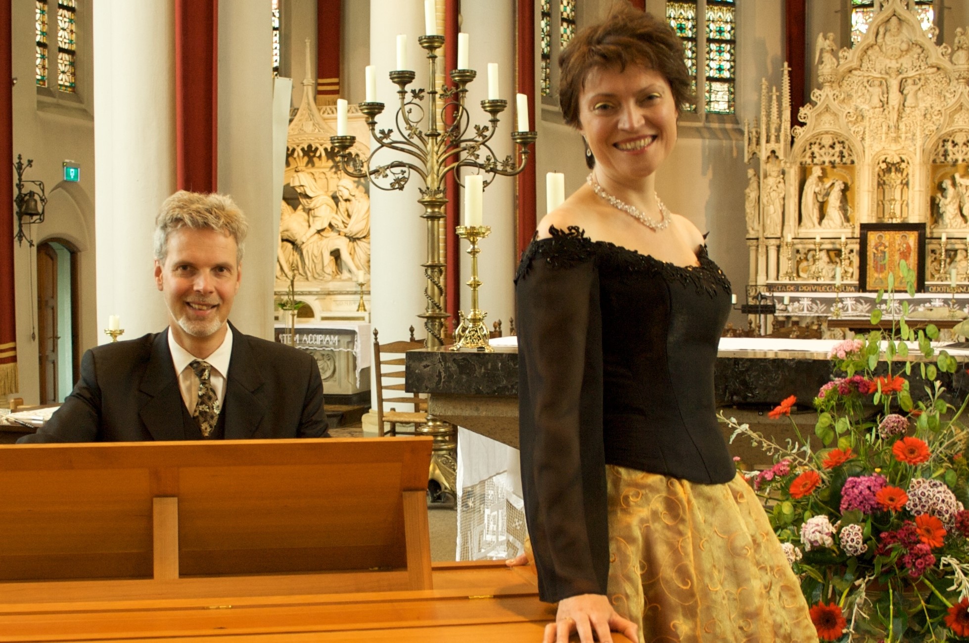 Marktorgelconcert in Gudulakerk Lochem door Henk Linker en Valeria Boermistrova