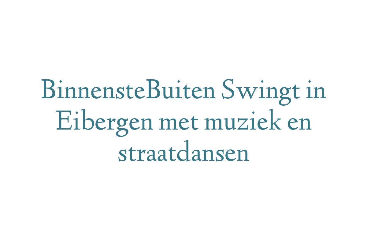 BinnensteBuiten Swingt in Eibergen met muziek en straatdansen