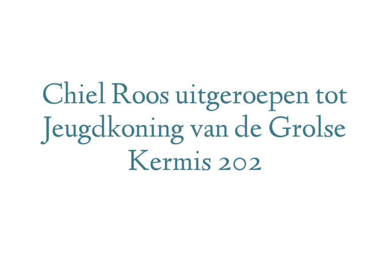 Chiel Roos uitgeroepen tot Jeugdkoning van de Grolse Kermis 2025