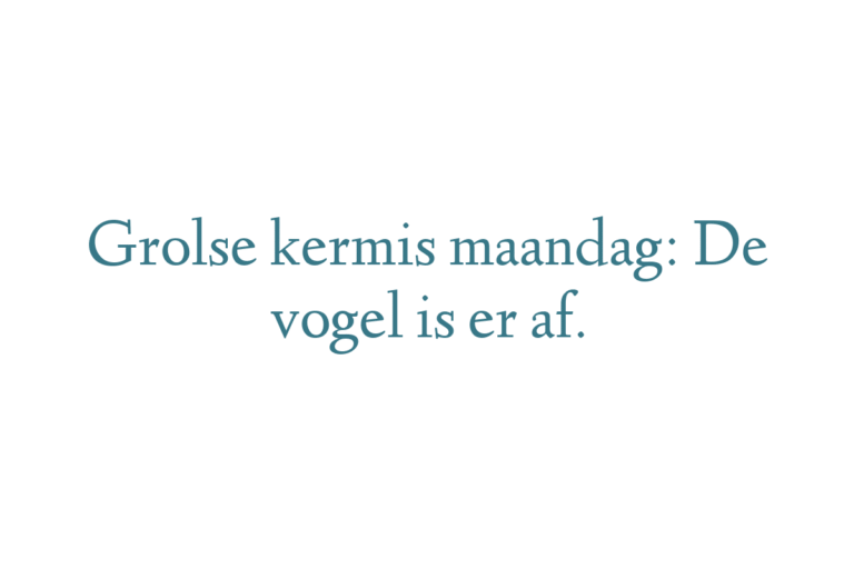 Grolse kermis maandag: De vogel is er af.