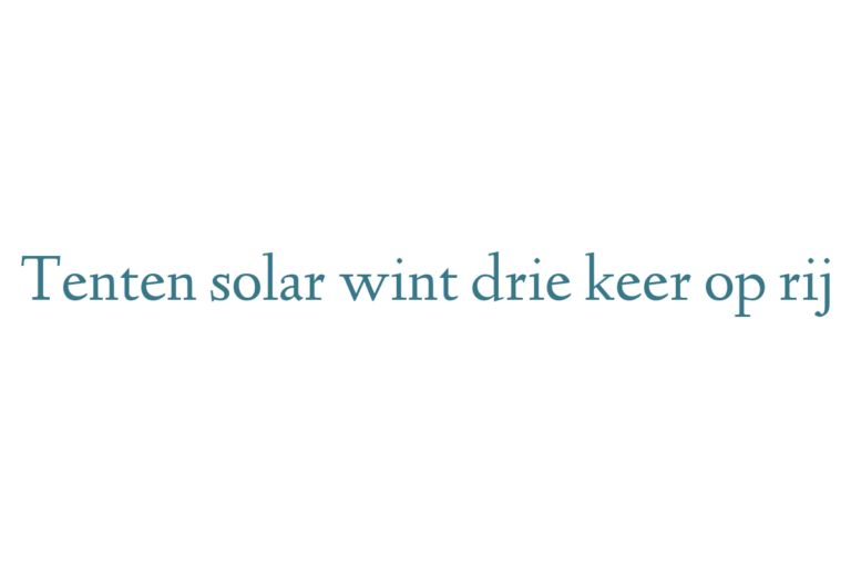 Tenten solar wint drie keer op rij