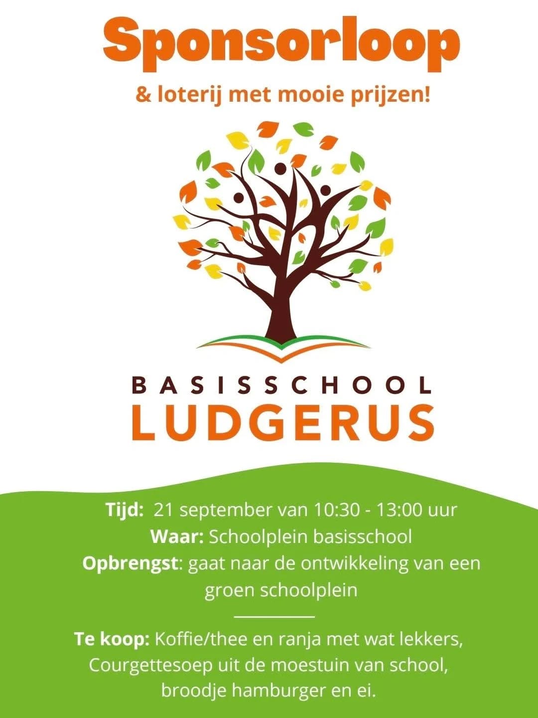 Sponsorloop voor groen schoolplein bij basisschool St. Ludgerus