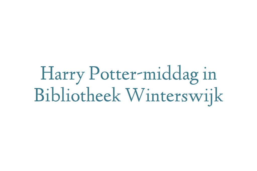 Harry Potter-middag in Bibliotheek Winterswijk