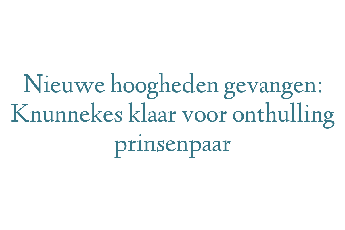 Nieuwe hoogheden gevangen: Knunnekes klaar voor onthulling prinsenpaar