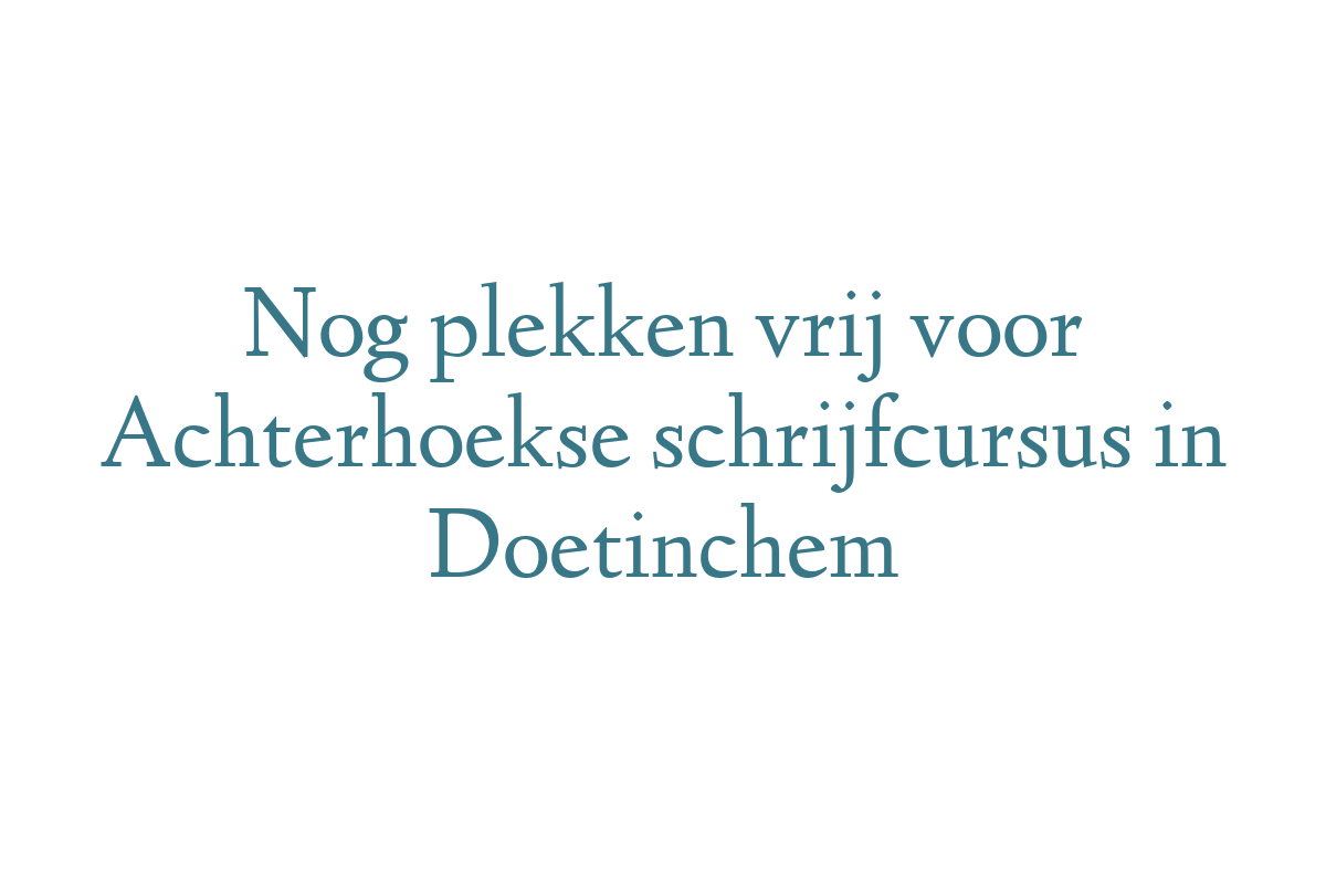 Nog plekken vrij voor Achterhoekse schrijfcursus in Doetinchem