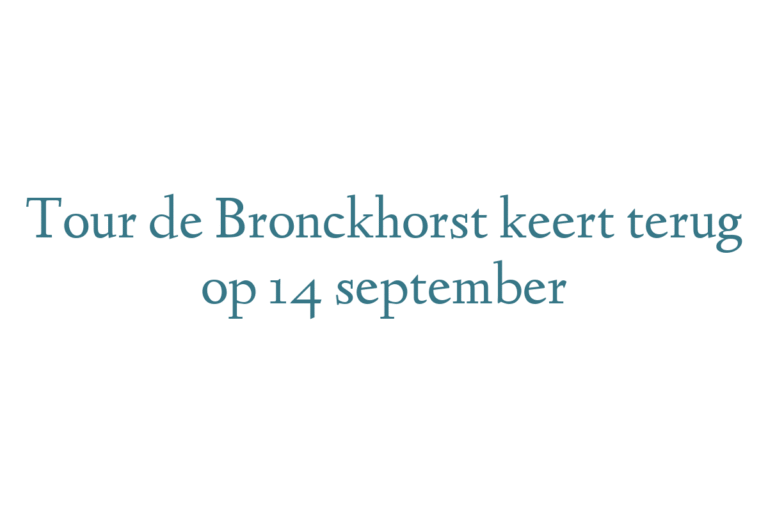 Tour de Bronckhorst keert terug op 14 september