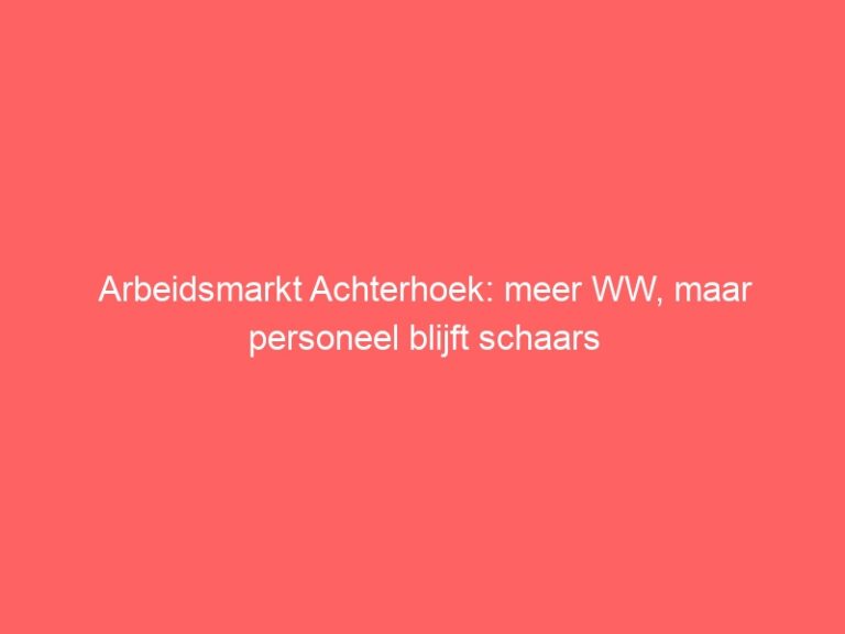 Arbeidsmarkt Achterhoek: meer WW, maar personeel blijft schaars