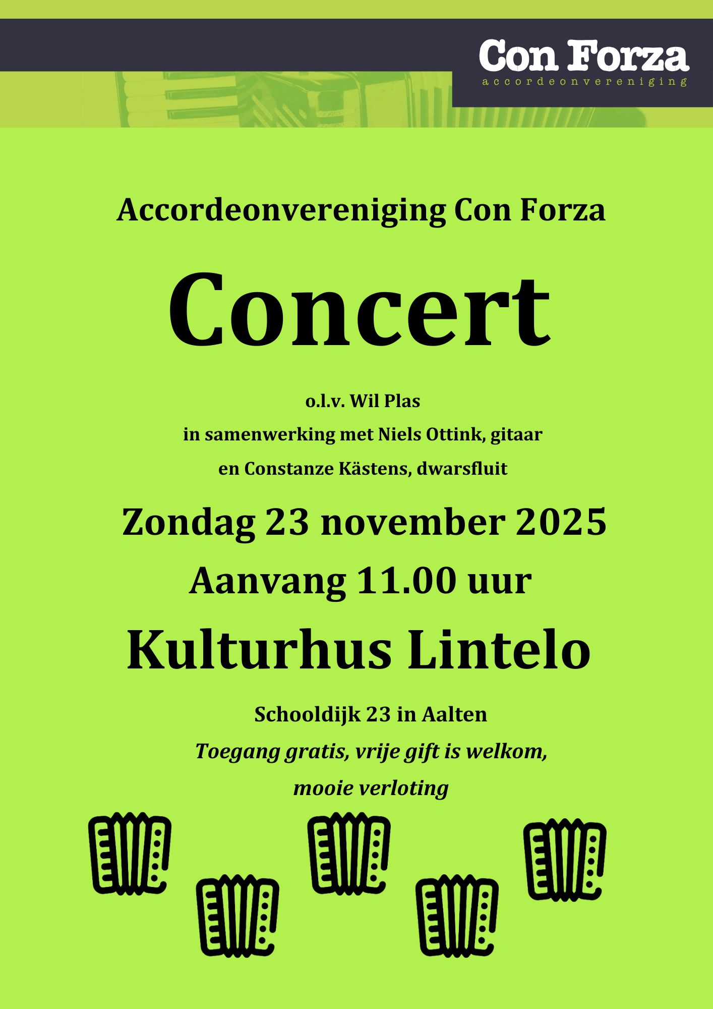 Con Forza geeft sfeervol concert in Kulturhus Lintelo