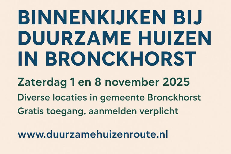 Binnenkijken bij duurzame huizen in Bronckhorst