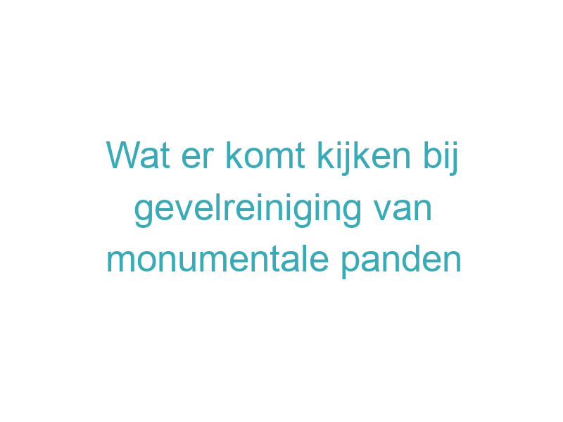 Wat er komt kijken bij gevelreiniging van monumentale panden