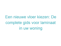Een nieuwe vloer kiezen: De complete gids voor laminaat in uw woning