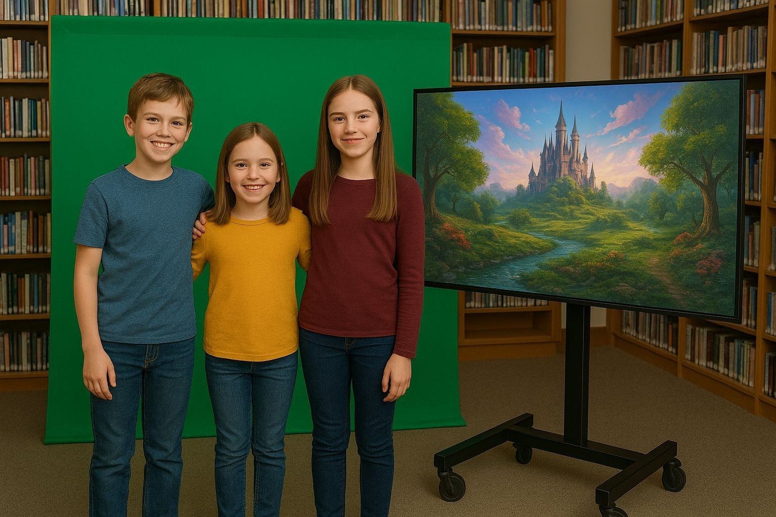 ACHTERHOEK — Kinderen stappen in eigen fantasiewereld tijdens BIEBlab met AI en green screen