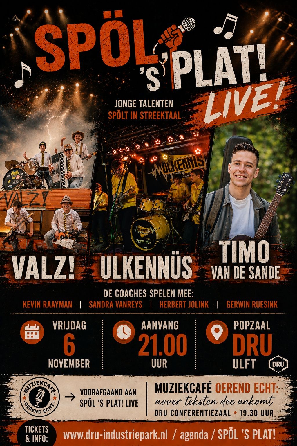 ULFT — Jonge muzikanten treden op in DRU Popzaal met streektaalmuziek